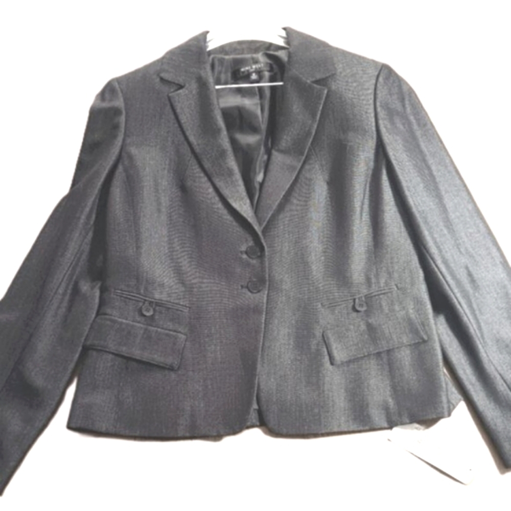 NINE WEST. SINGLE BREASTED  CHARCOAL COLOR BLAZER. SIZE 12.